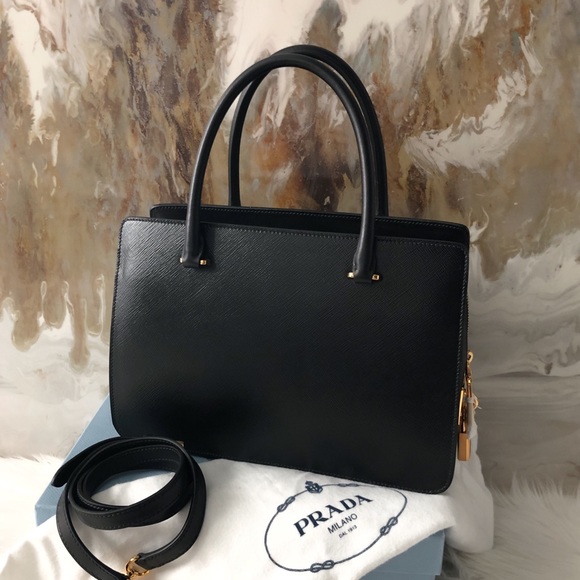 Rare Prada Black Graphic Face Print Tote Bag - Picture 5 of 8